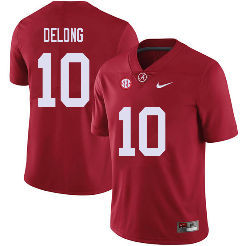 Alabama Crimson Tide Men's Skyler DeLong #10 Red NCAA Nike Authentic Stitched 2018 College Football Jersey AO16F06KO